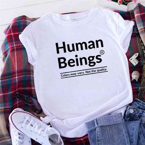 Sendo Humano venda por atacado-Ser humano Ser verão moda t camisa mulheres manga curta tshirts algodão o pescoço solto tee femme camisetas mujer
