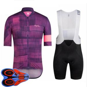 Ropa Ciclismo RAPHA Team Hommes Manches Courtes Cyclisme Maillot Cuissard Ensemble D'été VTT Vélo Uniforme En Plein Air Sportwear S21040632