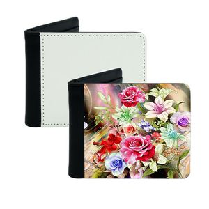 2021 Sublimation Blank DIY PU Double Side Foldable Clutch Wallet For Women Men Creativity Thermal Transfer Printing Purse