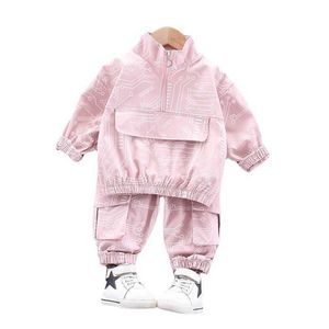 İlkbahar Sonbahar Moda Bebek Kız Giysileri Erkek Spor Ceket Pantolon 2 adet / takım Toddler Aktif Kostüm Çocuk Giyim Çocuk Eşofman X0902