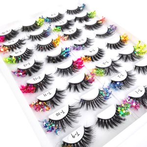 Glitzernde und schimmernde Wimpern Make-up Beauty Supplies DIY Fluffy Drag Lashes Dekorative falsche Wimpern für Augen-Make-up