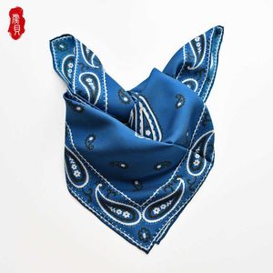 100% Doğal Dimi İpek Eşarp Kadınlar Mavi Kaju Beckisi Bandana Küçük Kare Eşarp 65 cm Unisex Fular Lüks Boyun Wrap Q0828