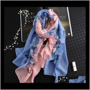 Wraps Hats, Scarves & Gloves Aessories Drop Delivery 2021 Sunscreen Silk Womens Long Gradient Shawl Fashion Trend Warm Scarf Gc9 2P4Wa