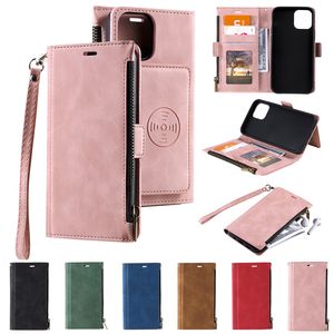 Custodie per telefoni in pelle flip per iPhone 14 12 13 Mini 11 Pro SE X XS Max XR 7 8 6 6s Plus Slot Coque Magnetic Cover Card Wallet Phone Bag