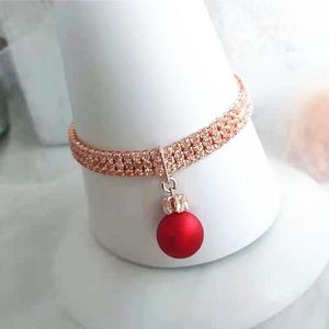 Cat Collars & Leads Lovely Puppy Necklace Breathable Copper Collar Pet Jewelry Accessories Rhinestone