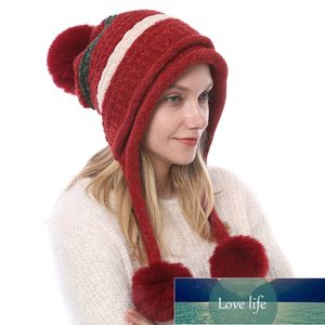 Kapelusze Zimowe Bombowiec Ushanka Klapa Ear Flap Snow Skiing Earflap Kobiety Miękkie Śliczne Dzianiny Chenille Pompom Kapelusze z piłką S2547 Cena fabryczna Ekspert Projekt Quality Najnowsze