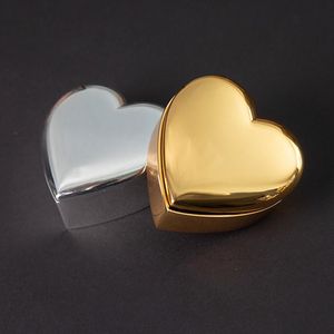 Metal Kalp Şeklinde Mücevher Kutusu Hediye Wrap Sevgililer Günü Hediyeler Depolama Yüzük Kutuları Moda Masaüstü Dekorasyon