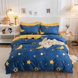 Soft comfortable bedding set bed duvet cover+ flat sheet+Pillowcase single full queen king size No quilt 211007