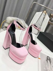 Women's versatile dress shoes hardware BUCKLE back super high heel silk Rhinestone 15cm women party shoes large 35-42 original box