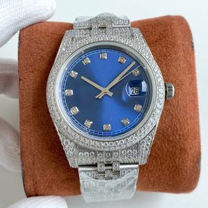 Voller Diamant-Herrenuhr, automatische mechanische Uhren, 41 mm, Edelstahl 904L, wasserdicht, modische Armbanduhren, Herren-Armbanduhr, Montre de Luxe
