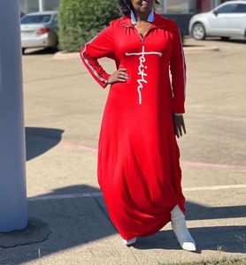 Casual Dresses Autumn Women Letter Printed Dress Long Sleeve Loose Plus Size Streetwear Hip Hop Woman