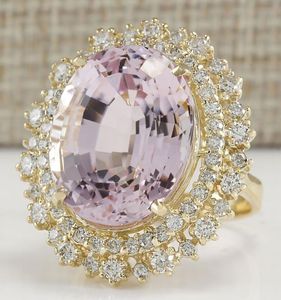 Wedding Rings Yi Qi Pin Jewelry Fashion Princess 4.2CT Cut Huge Gold Petal Engagement Party