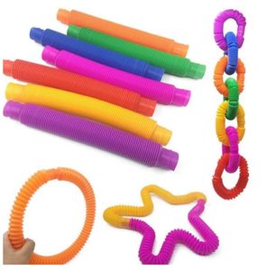 DHL Tube Sensory Fidget Twist Tubes Toy Stress Angst Relief Stretch Telescopic Bellows Extension Finger Tube Gift CJ12