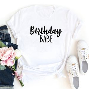 Wholesale black babes for sale - Group buy Birthday Babe T Shirt Women Short Sleeve Cotton Tshirts O neck Loose Tee Femme Black White Camisetas Mujer Top