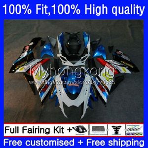 Injektionsfeedningar för SUZUKI GSXR600 K11 GSXR750 23NO.26 GSXR 600 750 CC 600CC 11 12 13 14 15 16 17 GSXR-600 Vitblå 750cc 2011 2012 2013 2014 2015 2016 2017 OEM-kropp