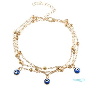 Boemia Cavigliera in lega Occhi azzurri Pendenti Perline caviglie catena malocchio bracciale signora spiaggia sabbiosa 1 5zx K2B