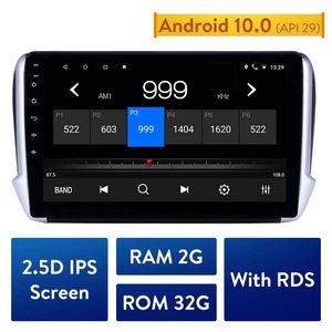Bluetooth GPS Android 10.0 2G + 32G IPS 2.5Dが付いているPeugeot 2008 2014-2016のための車DVDラジオヘッドユニットプレーヤー