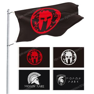 Greco Spartan Molon Labe Red Black Race Flag per la decorazione 90 x 150cm 3 * 5ft Banner personalizzato Fori in metallo Gli anelli di tenuta possono essere personalizzati