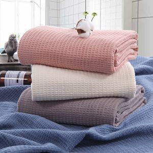 Japanese Style Cotton Waffle Blanket, Towel, Comfortable and Breathable Break , Lounge