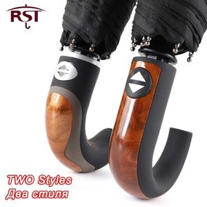 Clássico Inglês Estilo Guarda-chuva Homens Automático Resistente ao Vento Forte 3 Dobrável Guarda-chuva Chuva Mulheres Negócios Qualidade Masculina Parasol 210401