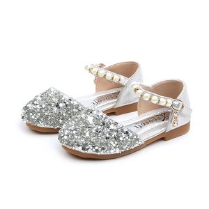 Stil Kinder Mädchen Schuhe Prinzessin Pailletten Kristall Perle Schuhe Student Bühne Glänzende Tanzschuhe Für Mädchen Kinder Zapatos nia 210713