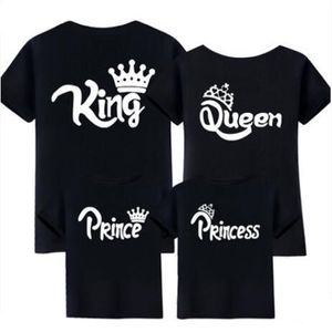 Verano a juego familia rey reina camiseta corona impresa mamá y yo ropa divertidas tops manga corta camiseta de algodón 210417