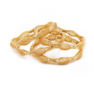 1 Pieces Bracelet Bangle Women Hollow Jewelry 18k Yellow Gold Filled Dubai Bridal Female Gift