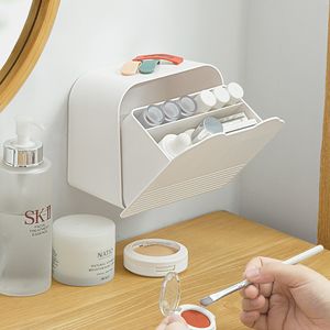 Portarotolo a parete Scatola cosmetica Scatola portaoggetti per fazzoletti da bagno Dispenser di asciugamani di carta impermeabile YFAX3223