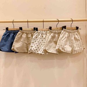 Children's Cotton Shorts and Hat Summer Boys' And Girls' Loose Breathable Pants Baby Kids Short Pant 210429