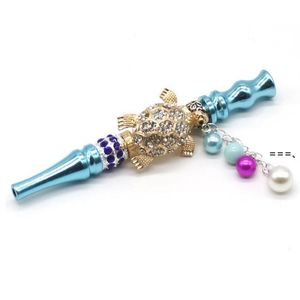 NEWMetal Tassel Animal Pipes Smoke Handmade Bling Hookah Mouthpiece Tips Pendant Animals Skull Shaped Filter Jewelry Diamond RRE11004