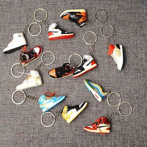 Creative 3D Hollow Basketball Shoe Enthusiasts Keychains Simulation Sneakers Model Keyring Souvenirs Car Backpack Pendant Gifts G1019