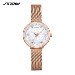 Sinobi Fashion Luxury Women Watches Geometry Irregular Rosegold Stainless Steel Belt Ladies Watch Quartz Wristwatch Reloj Mujer Q0524