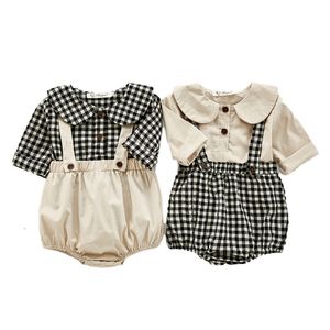 Autumn Baby Long-Sleeve Blouse Triangle Strap Romper Crawling Clothes Cute Pumpkin Pants Suit toddler boy clothes 210515