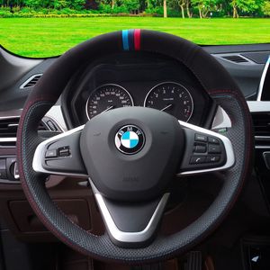 BMW 3 Serisi GT320 için Uygun 1 Serisi X1 X2 x5 x6 2 Serisi Süet El Dikişli Direksiyon Simidi Kapağı