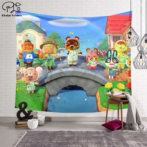Animal Crossing Blanket Tapestry 3D Stampato Tapestrying Rettangolare Home Decor Wall Hanging 210609