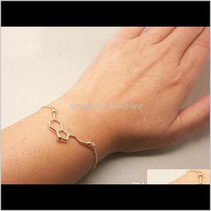 Charm Drop Delivery 2021 10Pcs Molecule Chemical Formula 5-Ht Bracelet Hormone Molecular Structure Dna Bracelets Nurse Jewelry 3Cyoq