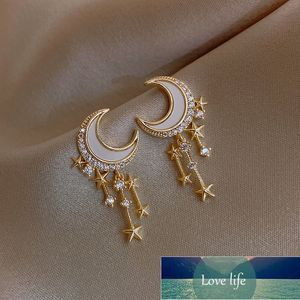 New Arrival Rhinestone Trendy Geometric Dangle Earrings Gold Color Metal Moon Star Shape Elegant Party Jewelry For Women Factory price expert design Quality Latest