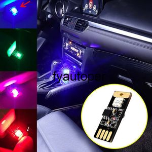 Kreativ Universal Bil Tuning Mini Färgglada USB LED Bil Inredning Ljus Voice Control Atmosfär Ambient Decor Auto Tillbehör