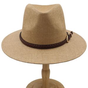 Wide Brim Hats Men Women Classical Straw Panama Summer Fedora Sunhats Trilby Caps Party Outdoor Beach Travel Size US 7 1 4 UK L2020