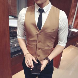 Men's Classic Vest Striped Plaid Dress Vests for Men Formal Business Casual Sleeveless Vest Wedding Nightclub Waistcoat 210527