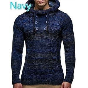 Męski zimowy sweter z kapturem 2021 nowa moda męska dzianina jesień bluzy dzianiny płaszcze męskie odzież swetry swetry my282 y0907