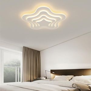 Luzes de teto Lâmpada LED nórdica moderna para quarto quarto infantil lustre viva estrela star white design remoto controle lumin