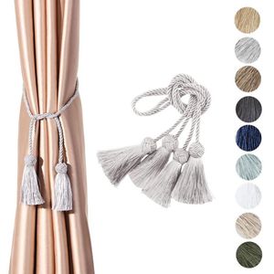 Inny wystrój domu 2 szt. Okno Drapy Office Tassel Curtain Tie-Backs Hand-tkane elegancki pasek Tiebacks