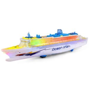 Simulation Electronic Large Luxury Universal Rotation Cruise Ship Model Toy with Colorful Flashing Light and Music Sound for Kids Gift