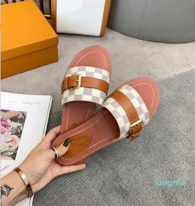 Beste Qualität Damen Sandalen Designer Schuhe Slide Sommer Mode breit flach rutschig mit Damen Sandalen Slipper Flip Flop Größe 35-42