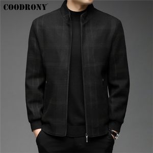 Coodrony marka sonbahar kış varış ceket erkekler giyim iş rahat standı yaka fermuar ceket kalın sıcak palto C8133 220301