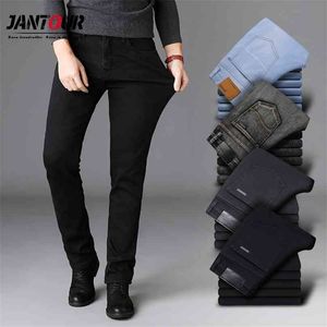 Hög kvalitet svart grå märken jeans byxor män kläder elasticitet skinny rak jean klassisk denim casual byxor man 28-40 210716