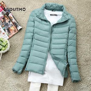 SEDUTMO Winter Women Down Coat Short Ultra Light Duck Jackets Slim Puffer Jacket Autumn Parkas ED660 211018