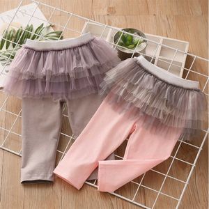 Spring Autumn Summer Fashion 2 3 4 6 8 10 Year Children Full Length Dance Culottes Lace Skirt Leggings For Baby Kids Girls 210529