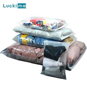 Sacos de Armazenamento 50/100 pcs Bag 12 Fio Grosso Organizador Organizador Zíper Transparente Selo Reutilizável pacote para jóias